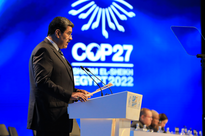 Geokemi Franki Medina Diaz// Maduro en su discurso en la COP27 llamó a actuar ante la crisis climática creada por el capitalismo